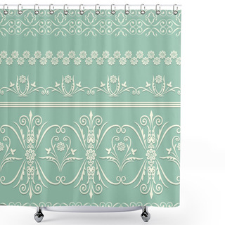Personality  Seamless Pattern With Swirling Decorative Floral Elements. Shower Curtains
