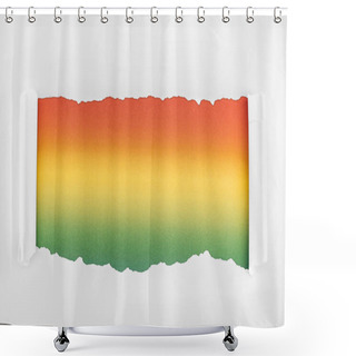 Personality  Ripped Textured White Paper With Curl Edges On Multicolored Background Shower Curtains