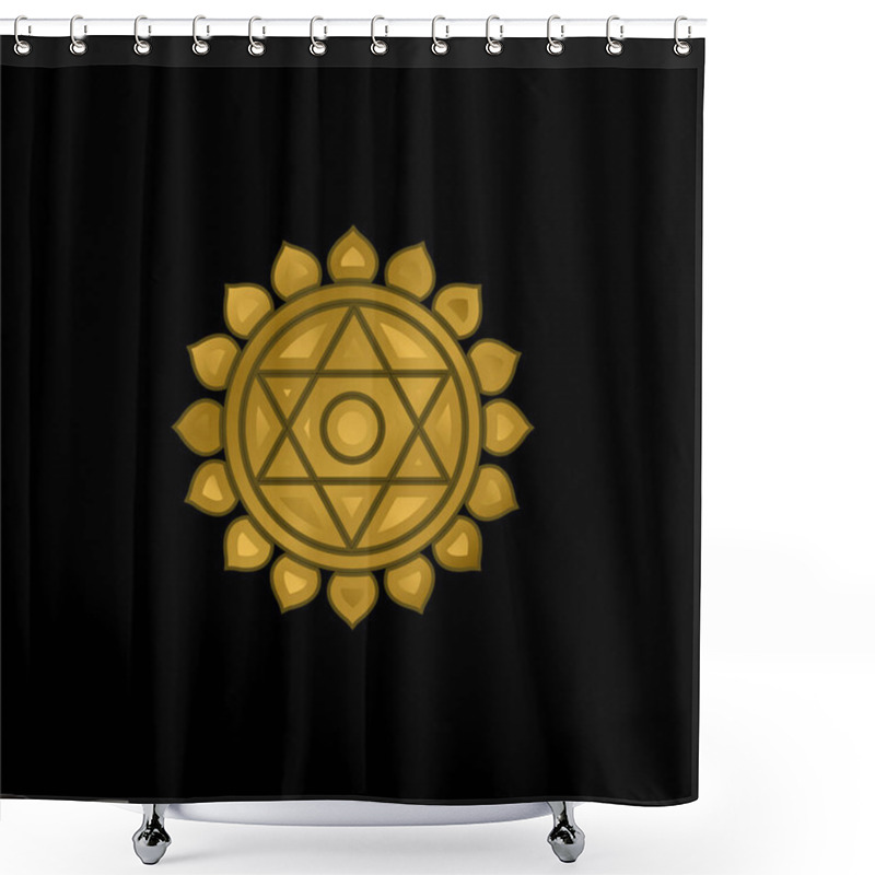 Personality  Anahata gold plated metalic icon or logo vector shower curtains