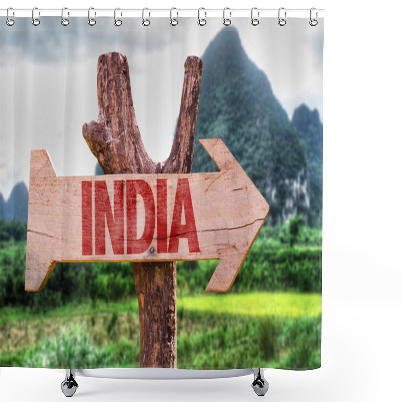 Personality  India wooden sign shower curtains
