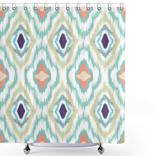Personality  Ikat Seamless Pattern Design Shower Curtains