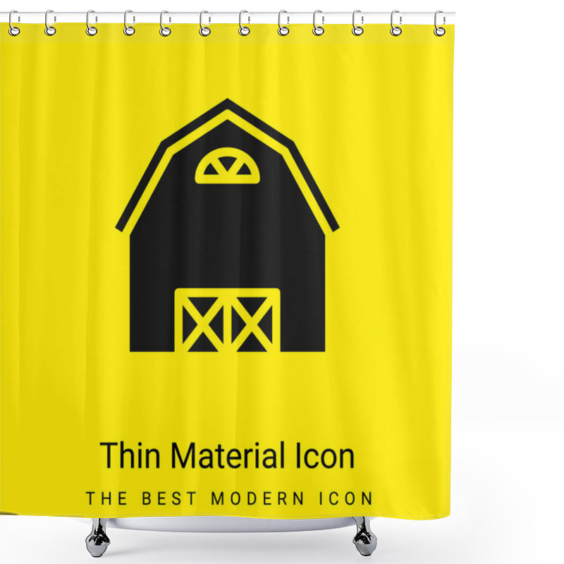 Personality  Barn Minimal Bright Yellow Material Icon Shower Curtains