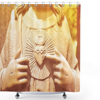Personality  Jesus Christ The King Statue.  Shower Curtains