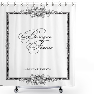 Personality  Vector Ornamental Frame. Baroque Pattern. Shower Curtains