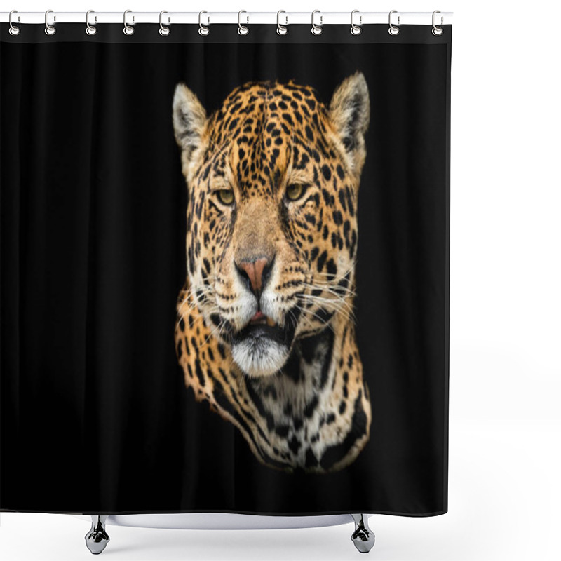 Personality  Jaguar With A Black Background Shower Curtains