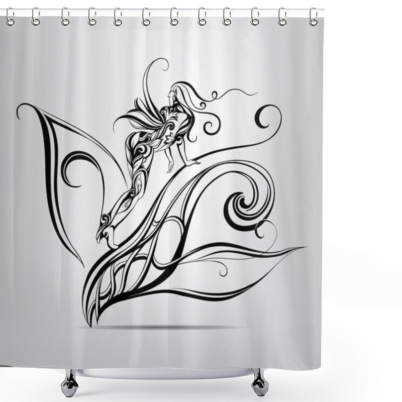 Personality  Forest Fairy Illustration Shower Curtains