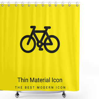 Personality  Bicycle Minimal Bright Yellow Material Icon Shower Curtains