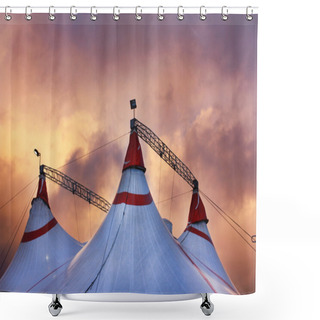 Personality  Circus Tent In A Dramatic  Sunset Sky Shower Curtains