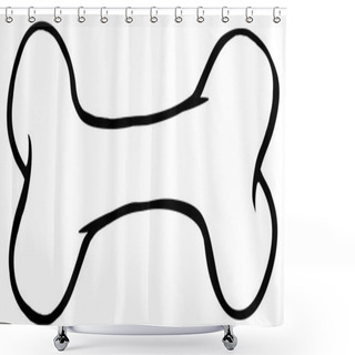 Personality  Outlined Dog Bone. Shower Curtains