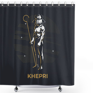 Personality  Egyptian God Khepri. Shower Curtains