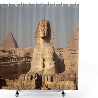 Personality  The Great Sphinx And The Pyramid Of Kufu, Giza, Egypt Shower Curtains