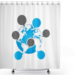 Personality  Social Media Share Speech Bubbles Shower Curtains