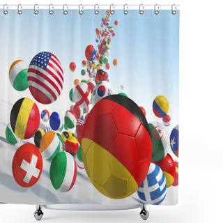 Personality  Falling Soccer Balls Shower Curtains