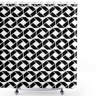 Personality  Monochrome Endless Texture With Geometric Figures Shower Curtains