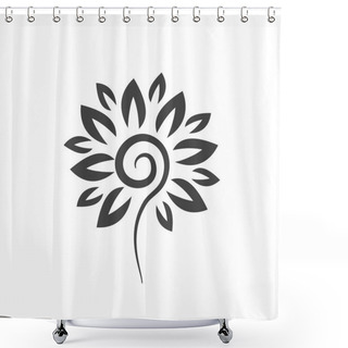 Personality  Pictograph Of  Flower Icon Shower Curtains