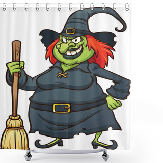 Personality  Evil Cartoon Witch Shower Curtains