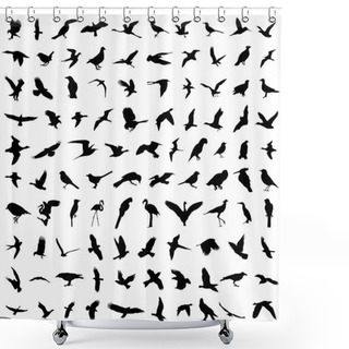 Personality  Birds Silhouette Shower Curtains