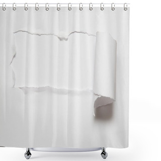 Personality  The Sheet Of Torn Paper Against The White Background Shower Curtains
