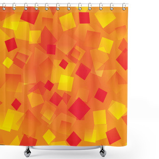 Personality  Colorful Abstract Background With Different Orange Rectangles Shower Curtains
