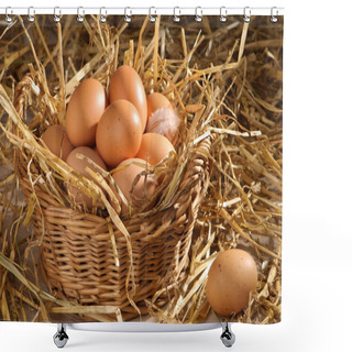 Personality  Basket Of Eggs Shower Curtains