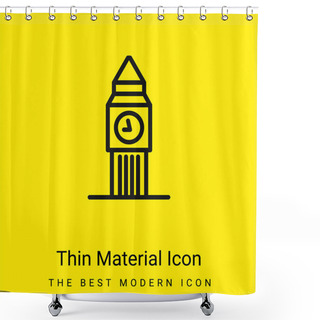 Personality  Big Ben Minimal Bright Yellow Material Icon Shower Curtains