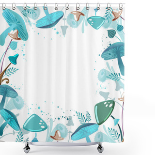 Personality  Mushroom Frame Alice In Wonderland Style. Vector Illustration Shower Curtains