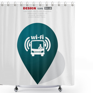Personality  Wi-Fi In Bus Sign Shower Curtains