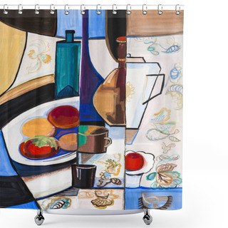 Personality  Still Life In Vanguard Style Shower Curtains