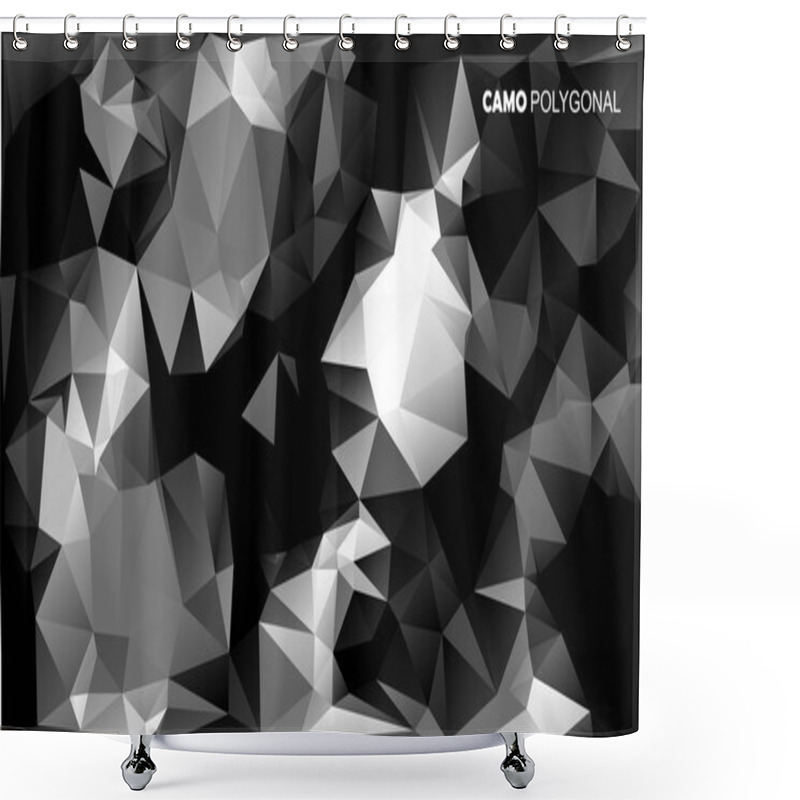 Personality  Abstract Military Camouflage Background Made of Geometric Triangles Shapes. Vector illustration. shower curtains