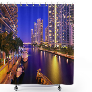 Personality  Downtown Miami Buildings Shower Curtains