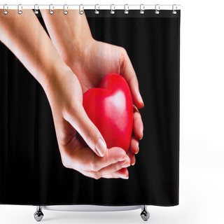 Personality  Heart On The Palm Shower Curtains