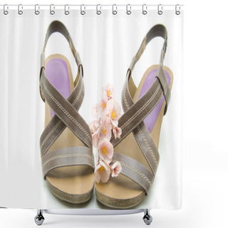 Personality  Ladies Sandals With Flower Shower Curtains