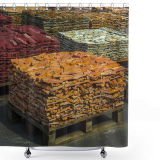 Personality  Decorative Building Stone On A Pallet Can Be Used For Advertising Shower Curtains