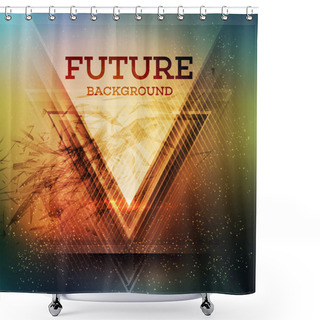 Personality  Futuristic Triangle Background Shower Curtains