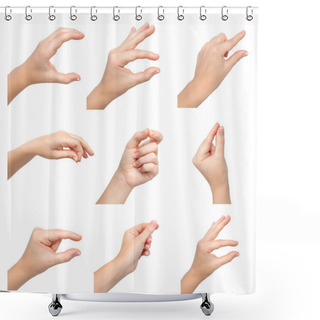Personality  Isolated Female Hands Holding An Object Shower Curtains