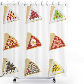 Personality  Fancy Crepes With 9 Different Look Shower Curtains