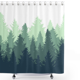 Personality  Fir Trees Seamless Pattern Shower Curtains