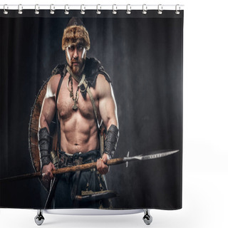 Personality  Severe Barbarian In Warrior Clothes Shower Curtains