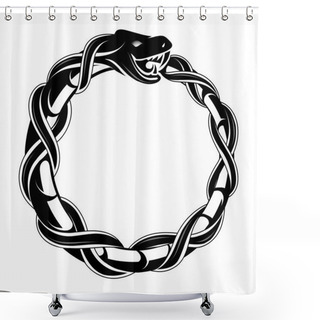 Personality  Ouroboros Concept Tattoo Shape Shower Curtains