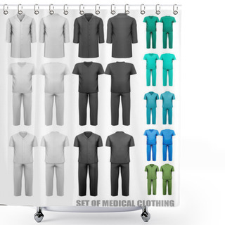 Personality  Set Of Medical Clothes. Design Template. Vector Illustration. Shower Curtains