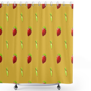 Personality  Colored Background With Different Accessories Shower Curtains