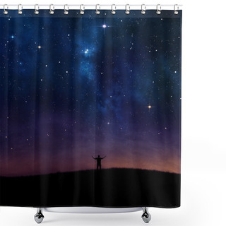 Personality  Night Sky Praise Shower Curtains