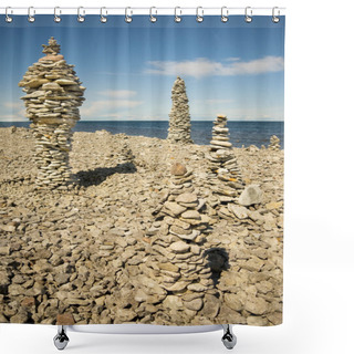 Personality  Piles Of Rock Shower Curtains