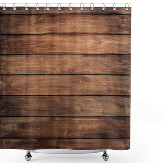Personality  Dark Brown Wood Texture With Natural Striped Pattern Background Shower Curtains