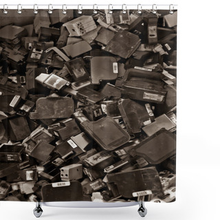 Personality  Ink Cartridges Background Color Processed Sepia Shower Curtains