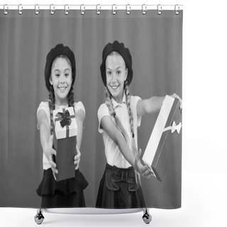 Personality  Happy Shopping Online. Birthday And Christmas Presents. International Childrens Day. Big Sale In Shopping Mall. Friendship And Sisterhood. Small Girl Children With Shopping Bags. In Shopping Store Shower Curtains