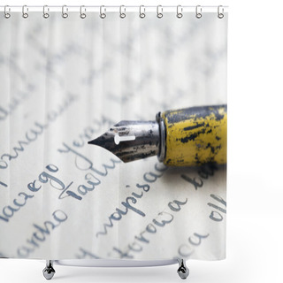 Personality  Old Pen And Letter Shower Curtains