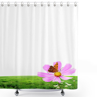 Personality  Flower And Butterfly Shower Curtains