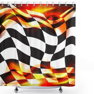 Personality  Racing Background Checkered Flag Wawing Shower Curtains