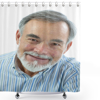 Personality  Portrait Of Handsome Senior Man Shower Curtains